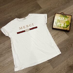 White Merci Graphic T-Shirt